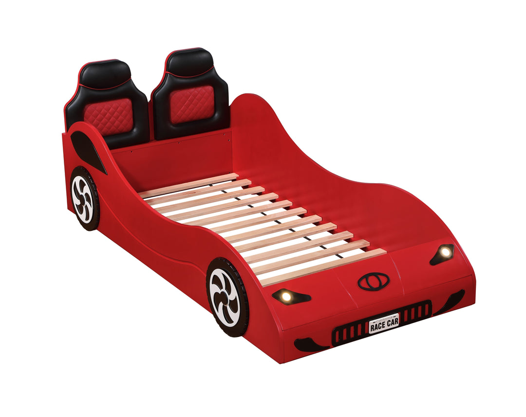 Colen - Twin Car Bed With LED - Red