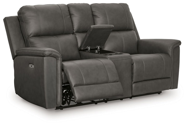 Bleckley - Power Reclining Loveseat With Console / Adjustable Headrest - Anchor by Ashley Furniture product image