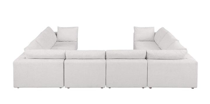 DivanItalia 1100 8-Piece U-Shaped Sectional in Top-Grain Italian Leather - Light Gray