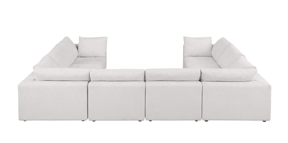 DivanItalia 1100 8-Piece U-Shaped Sectional in Top-Grain Italian Leather - Light Gray