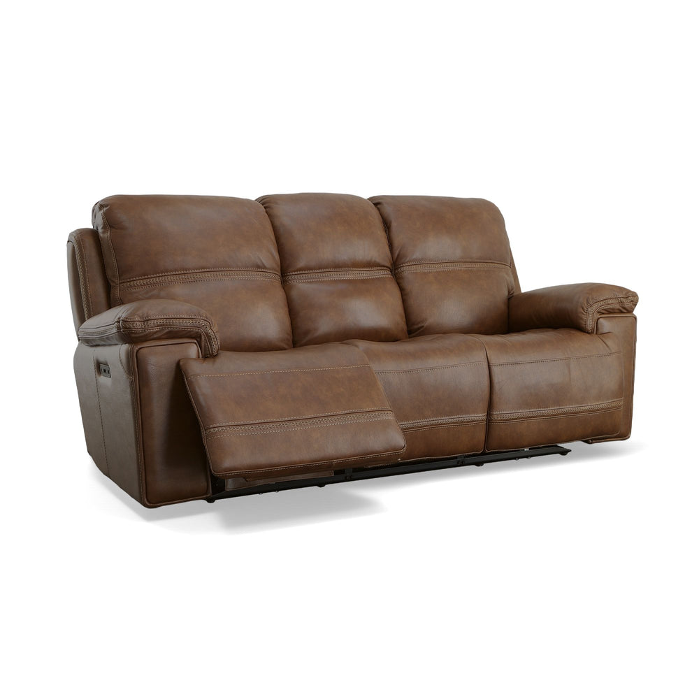 Fenwick Leather Power Reclining Sofa with Power Headrests in Cognac