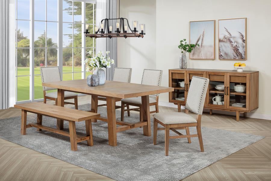 Middleton - Wood Backless Dining Bench Natural - Brown