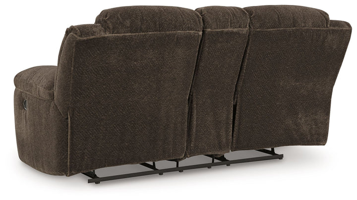 Frohn - Dbl Reclining Loveseat With Console - Chocolate