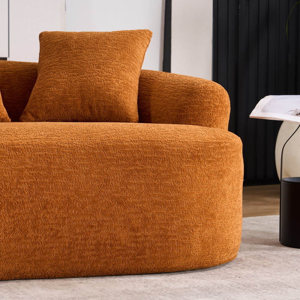 curved-loveseat-orange-full-compression-sponge-sofa