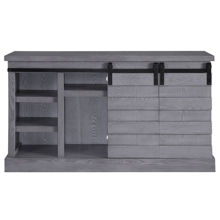 Amrita - TV Stand With Fireplace - Gray Oak