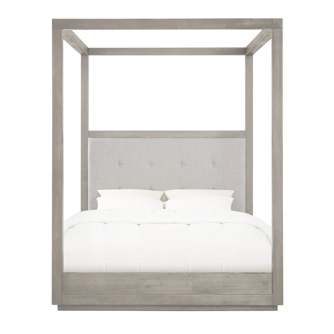 Modus Furniture Azbxh5 Oxford Upholstered Canopy Bed In Mineral