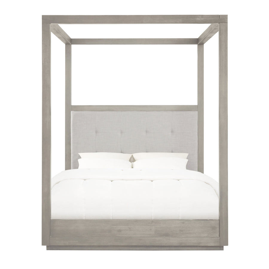 Modus Furniture Azbxh4 Oxford Upholstered Canopy Bed In Mineral