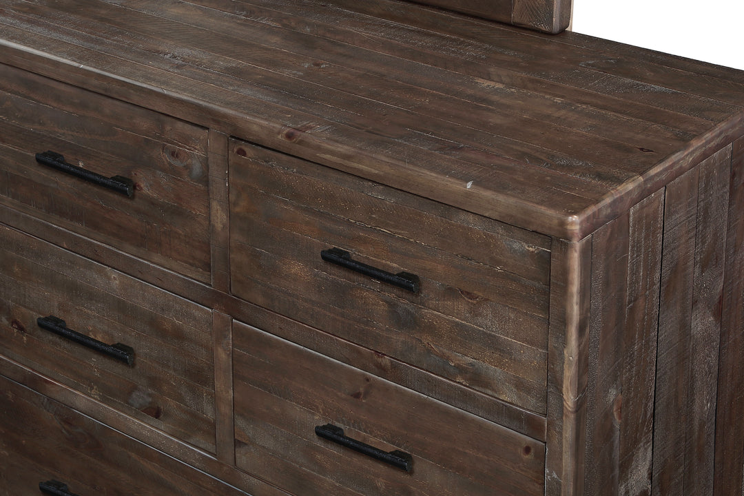 Modus Furniture Akk182 Mckinney Seven Drawer Solid Wood Dresser In Espresso Pine