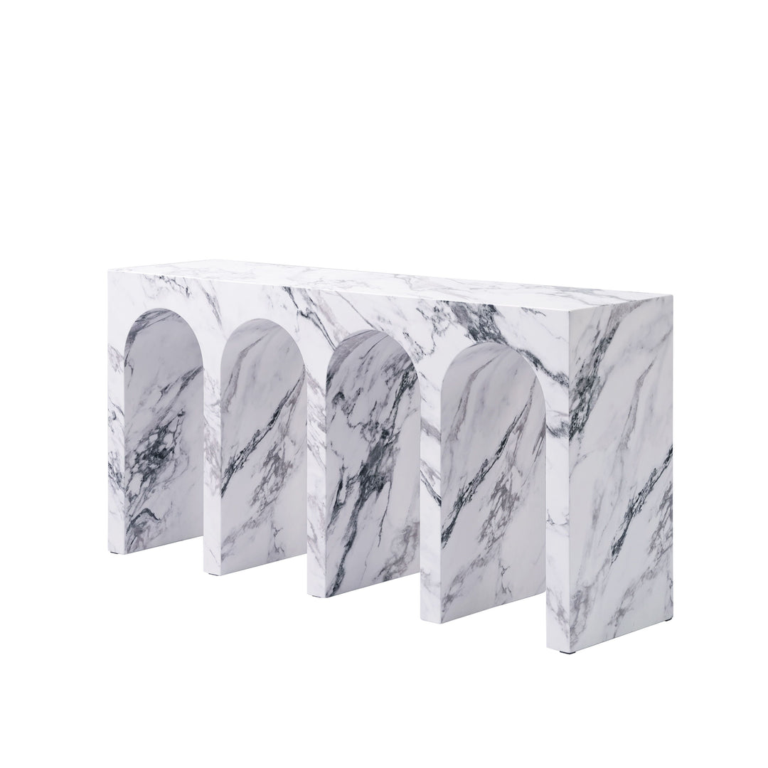 Fritzy - Engineered Stone Console Table - Marble