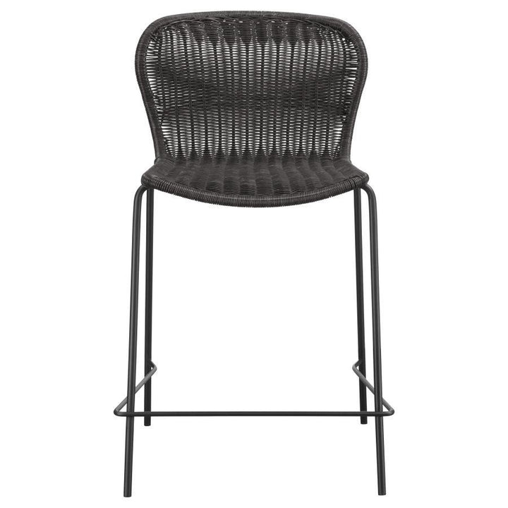 Mckinley - Faux Rattan Metal Counter Chair  - Brown
