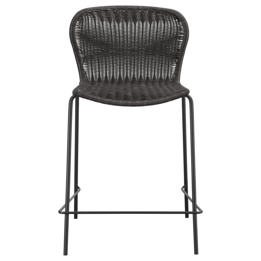 Mckinley - Faux Rattan Metal Counter Chair  - Brown