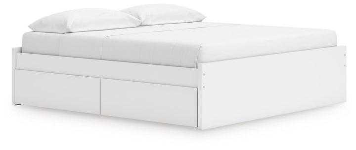 Onita - King Platform Bed With 1 Side Storage - White by Ashley Furniture product image