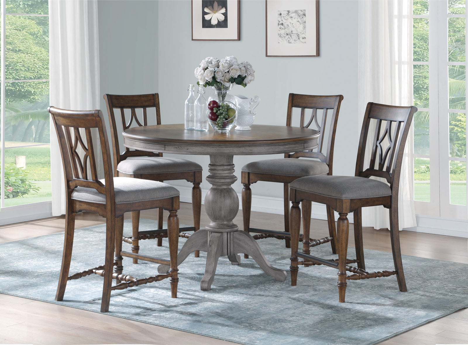 Plymouth  Round Counter Table  Gray