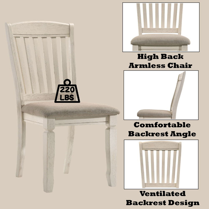 Fedele - Side Chair Set of 2) - Tan Fabric & Cream