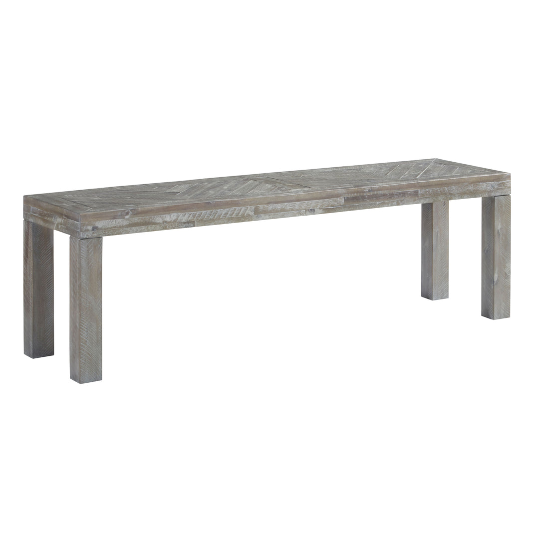 Modus Furniture 5Qs371 Herringbone Solid Wood Dining Bench In Rustic Latte