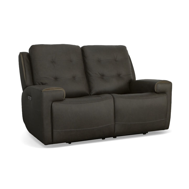 Iris Power Reclining Loveseat With Power Headrests Charcoal