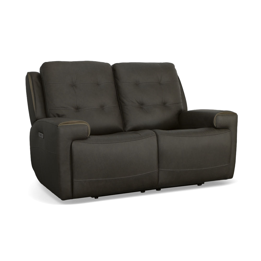 Iris Power Reclining Loveseat With Power Headrests Charcoal