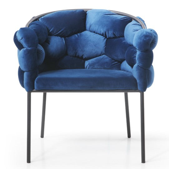 Debra Modern Blue Fabric Dining Chair