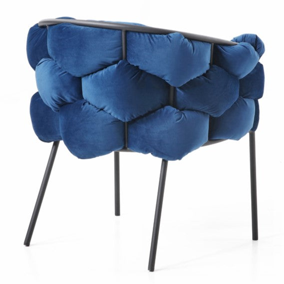 Debra Modern Blue Fabric Dining Chair