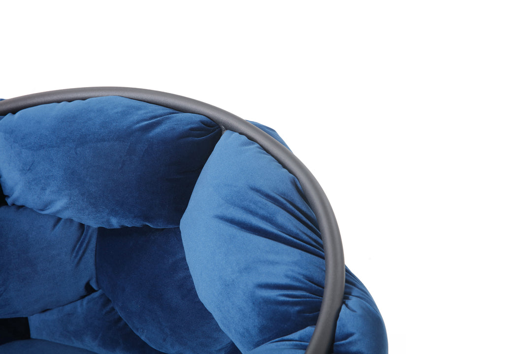 Debra Modern Blue Fabric Dining Chair