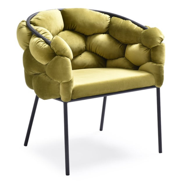 Debra Modern Green Fabric Dining Chair