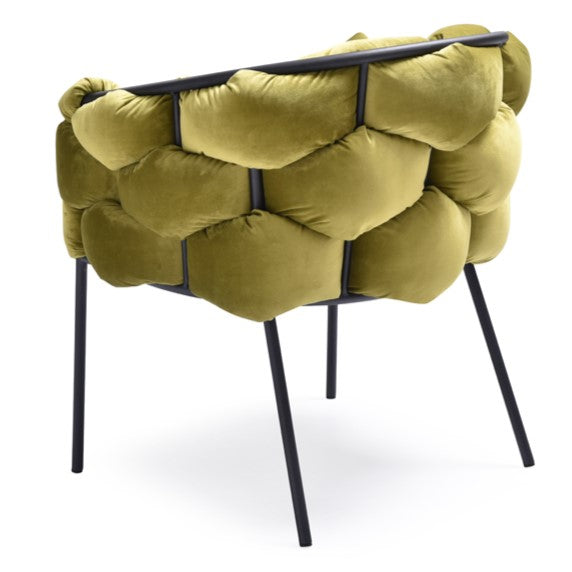 Debra Modern Green Fabric Dining Chair