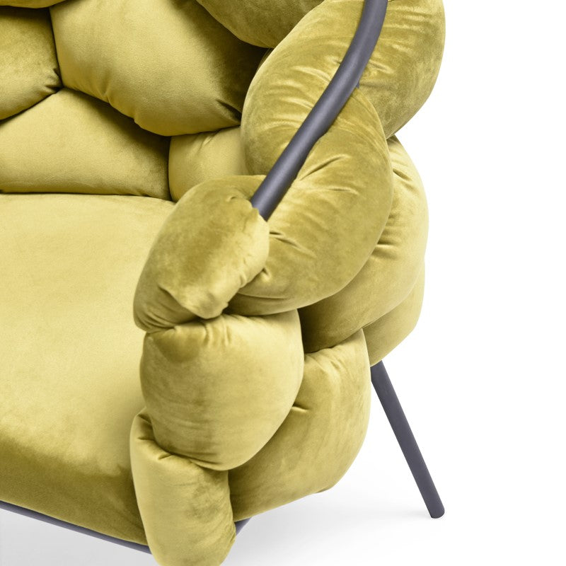 Debra Modern Green Fabric Dining Chair