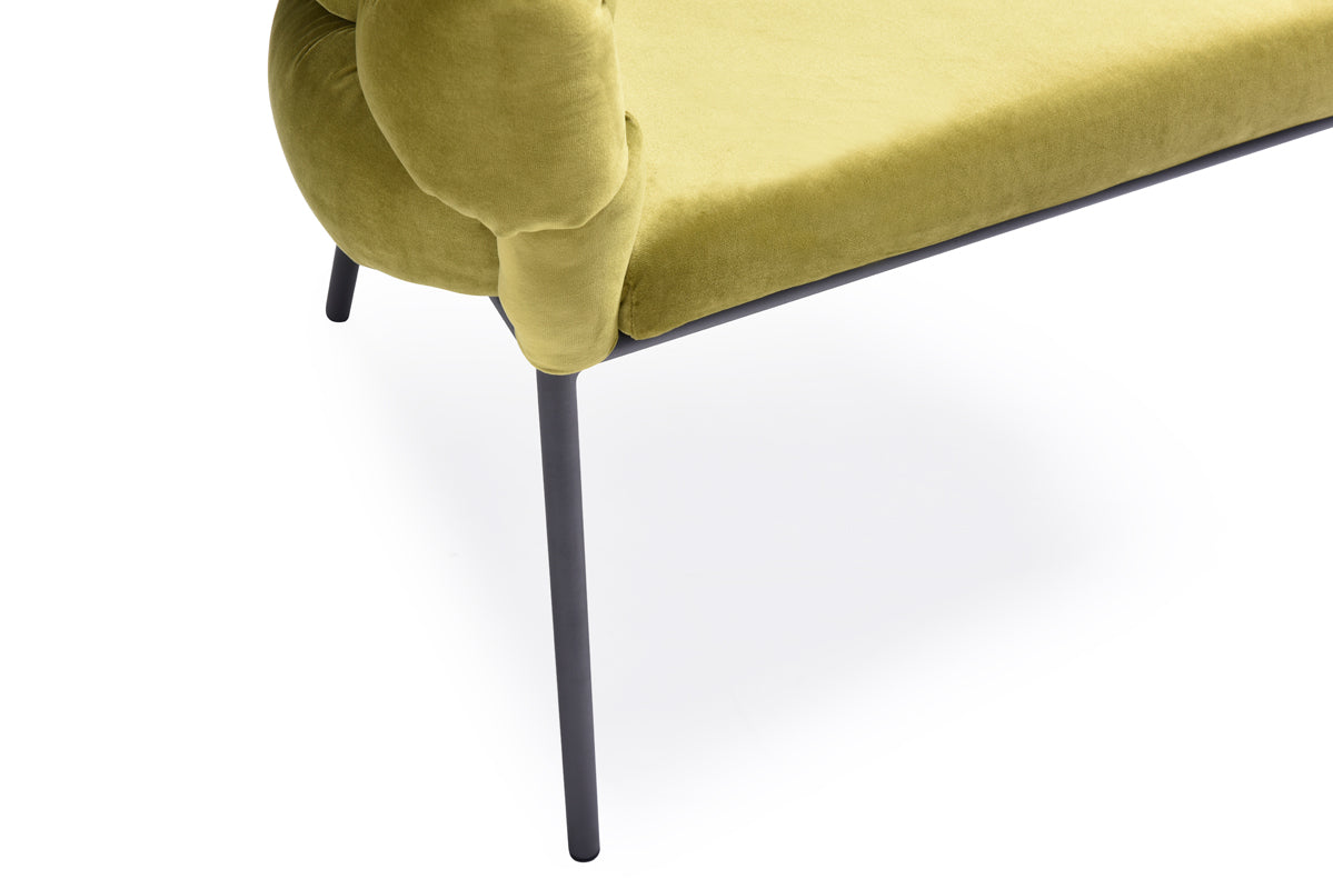 Debra Modern Green Fabric Dining Chair