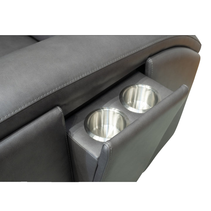Wyatt Leather Power Recliner with Power Headrest &amp; Lumbar
