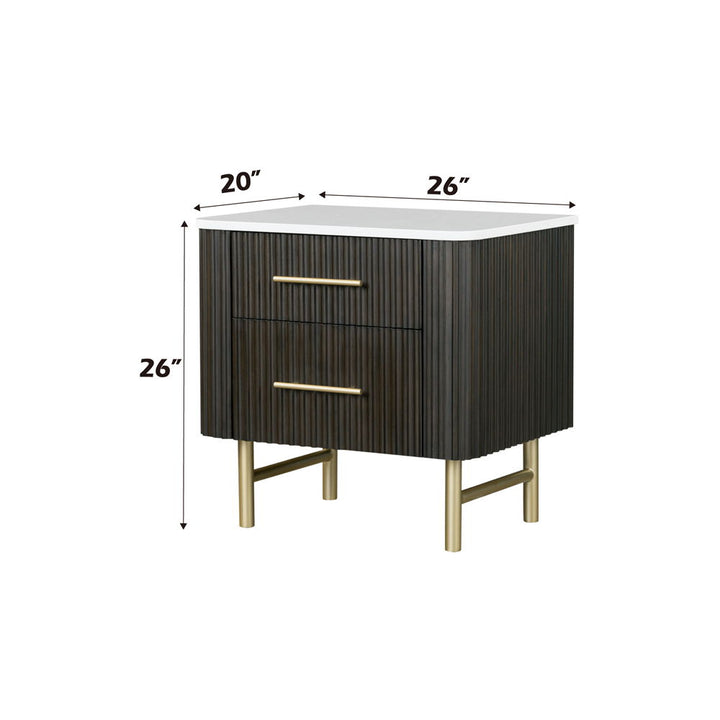 Clayten - Nightstand - Marble Top & Espresso
