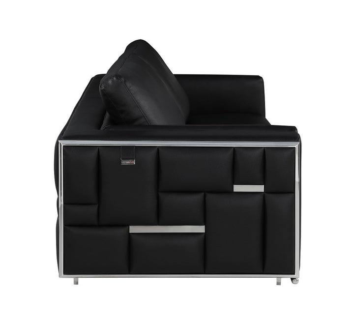 DivanItalia 1130 Sofa in Top-Grain Italian Leather - Black