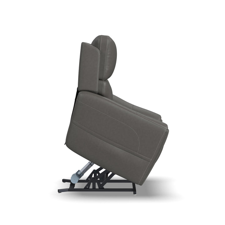 Carter Fabric Power Lift Recliner with Power Headrest, Lumbar, Heat &amp; Massage in Smoke