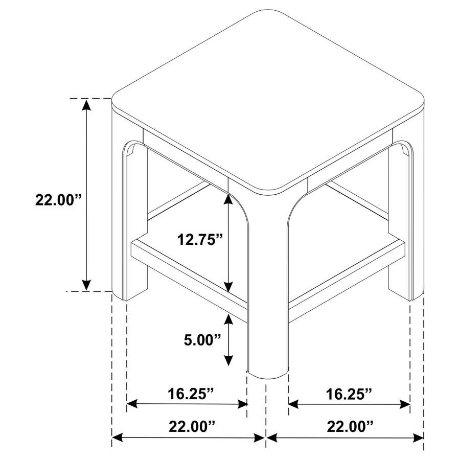 Solano - Square Wood Side End Table With Shelf - Weathered Mango