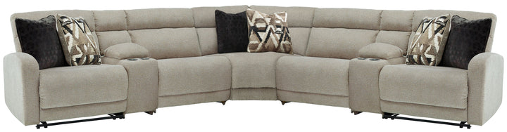 Colleyville - 7-Piece Power Reclining Sectional - Stone by Ashley Furniture product image