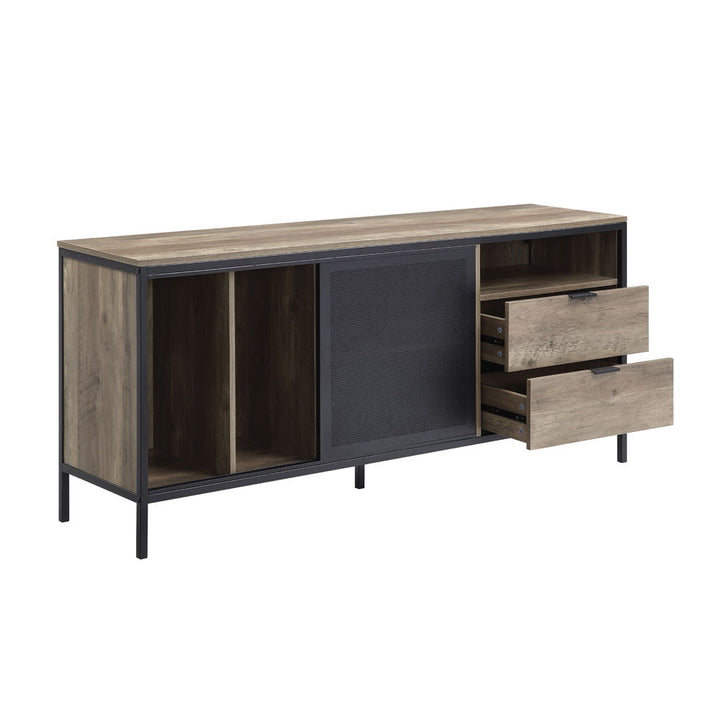 Nantan - 28" TV Stand - Rustic Oak & Black