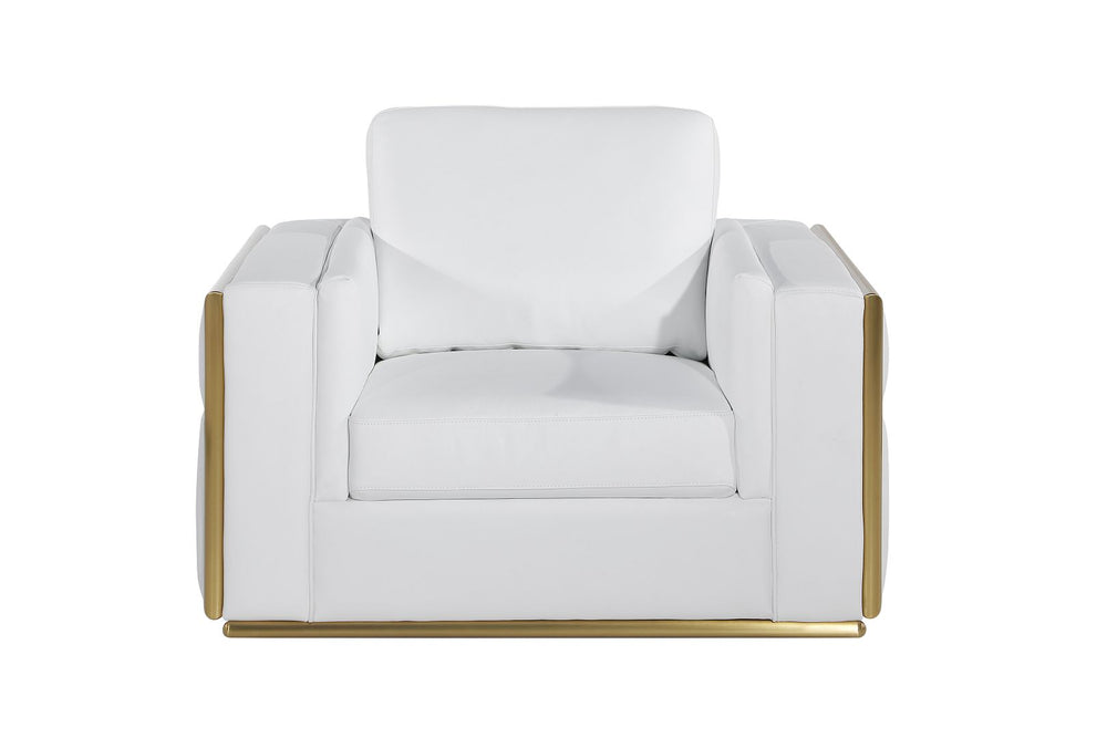 DivanItalia 1130 Chair in Top-Grain Italian Leather - White