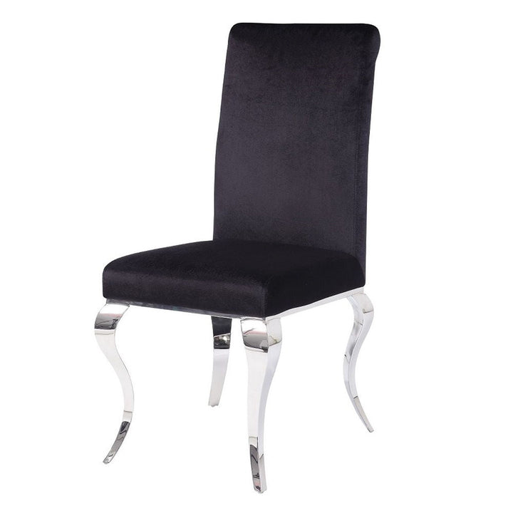 Fabiola - Side Chair Set of 2) - Black Fabric & Stainless Steel