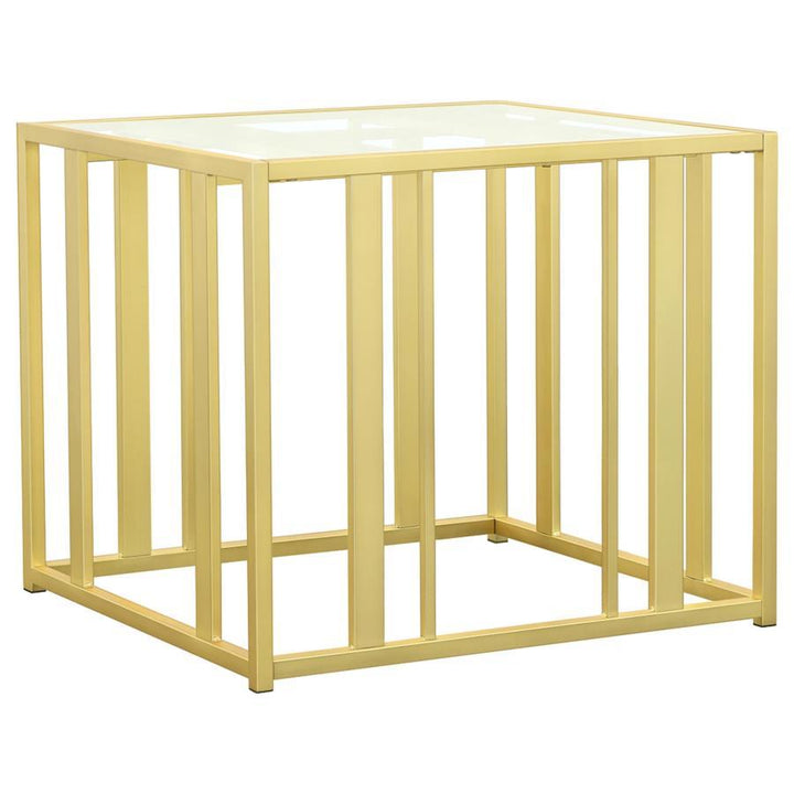 Adri - 3 Piece Coffee And End Table Set - Matte Brass
