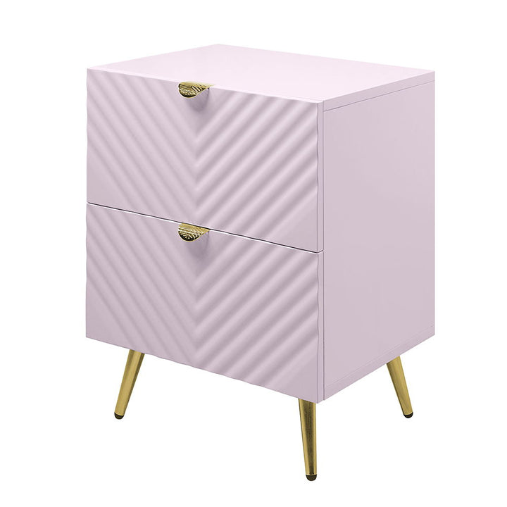 Gaines - Nightstand - Pink High Gloss