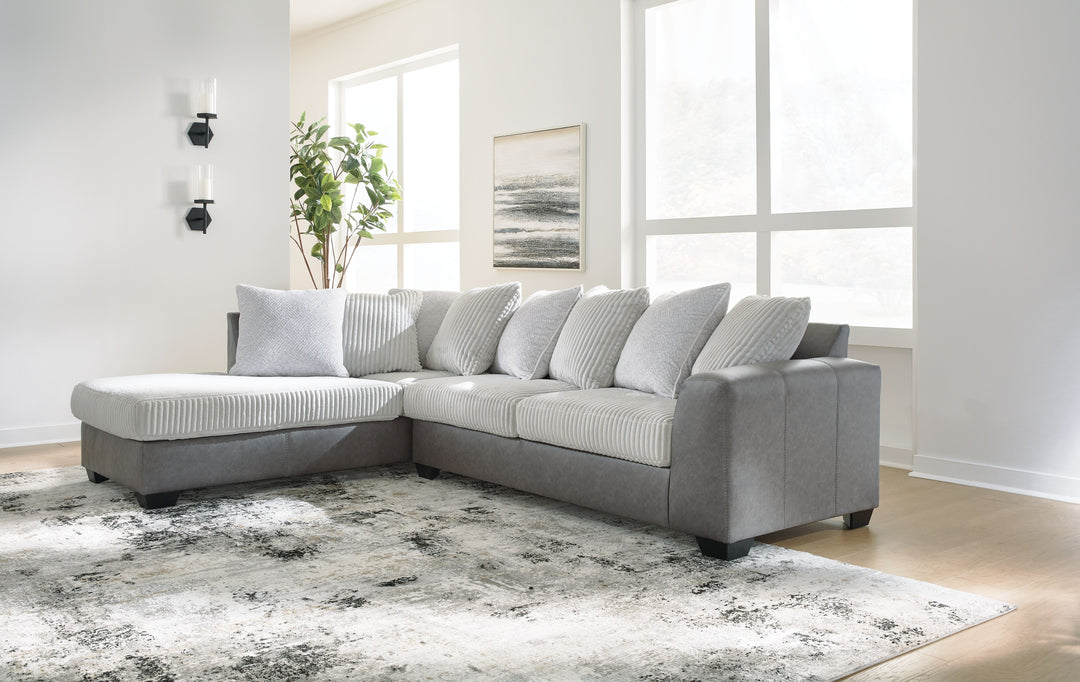 Clairette Court - 2-Piece Sectional With Laf Corner Chaise - Alloy by Ashley Furniture product image