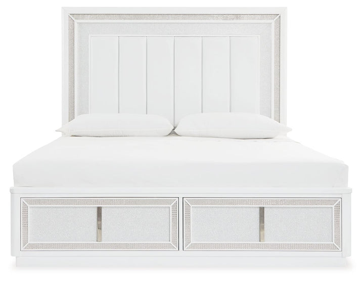 Chalanna - King Upholstered Storage Bed - White by Ashley Furniture product image