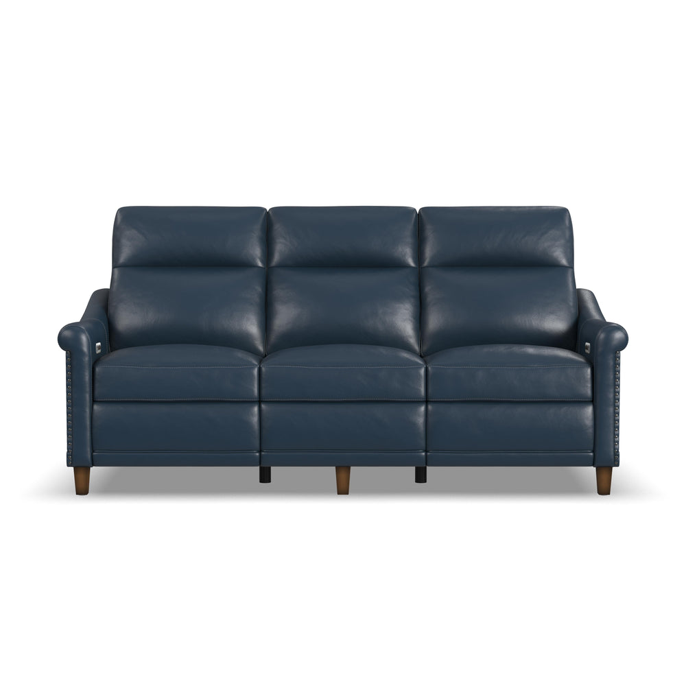 Elizabeth Leather Power Recliner with Power Headrest in Sea