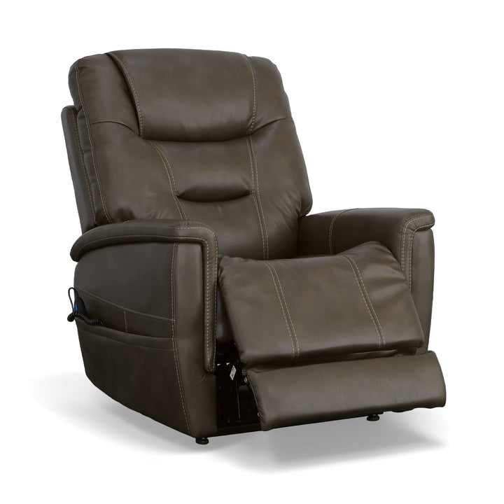 Shaw Fabric Power Lift Recliner with Power Headrest &amp; Lumbar in Driftwood