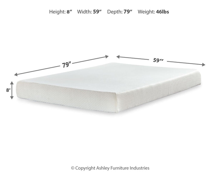Chime 8 Inch Memory Foam - Queen Mattress - 8-inch - White