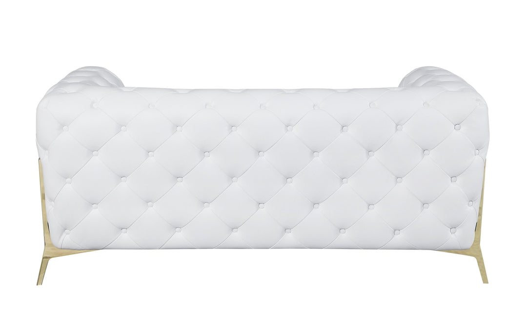 DivanItalia 970 Italian Leather White Loveseat