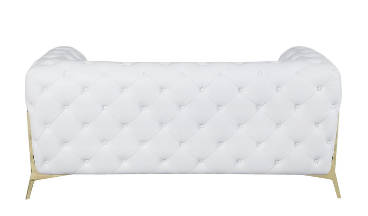 DivanItalia 970 Italian Leather White Loveseat