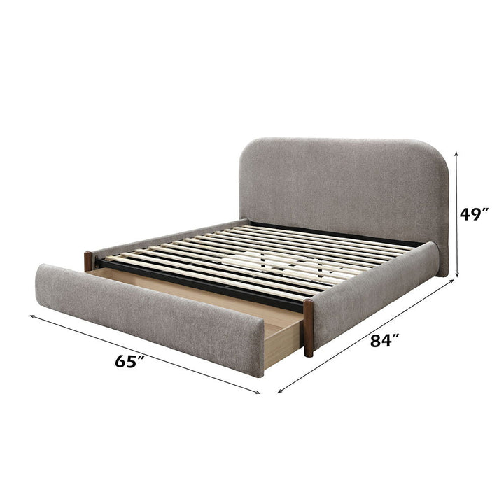 Orane - Full Bed With Storage - Gray Fabric