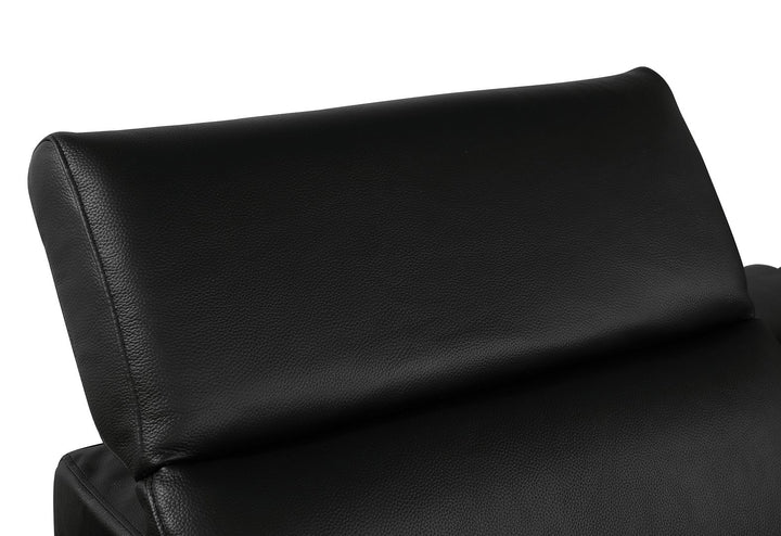 DivanItalia 1126 Top Grain Italian Leather Power Reclining Chair with Power Headrests - Black