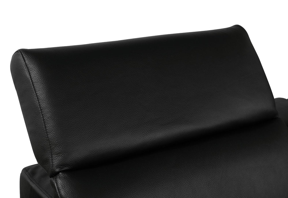 DivanItalia 1126 Top Grain Italian Leather Power Reclining Chair with Power Headrests - Black