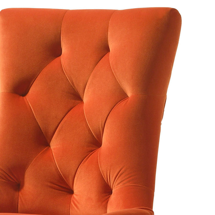 Farren - Velvet Weathered Side Chair (Set of 2) - Orange